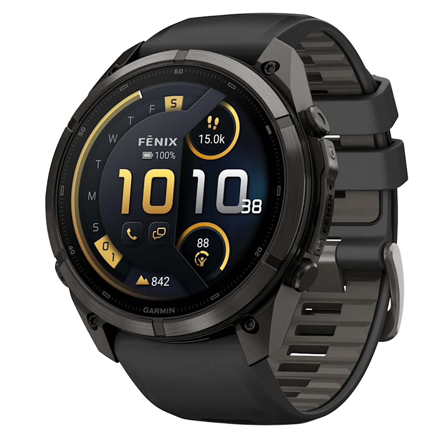 Garmin Smartwatch Fenix 9 Pro inReach AMOLED Sapphire 51mm Carbon DLC Titanium w/ Black/Gray Band