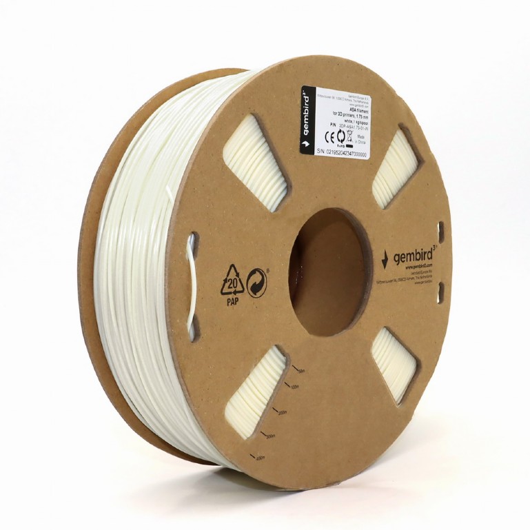 Filament for 3D Printer ASA 1.75mm Gembird White