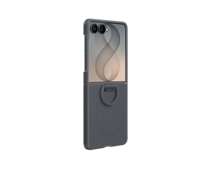 Samsung Case for Galaxy Z Flip8 Silicone Ring Magnet Case Graphite