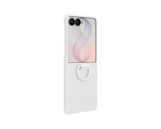 Samsung Case for Galaxy Z Flip8 Silicone Ring Magnet Case Cream