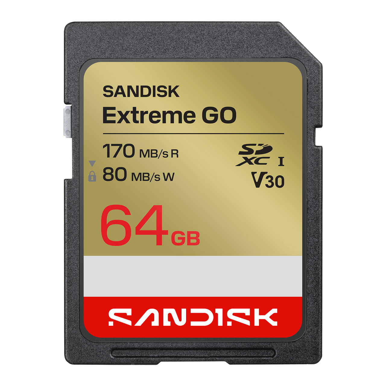 Secure Digital SanDisk 64GB SDXC Extreme GO 4K UHD 170MB/s UHS-I/U3/V30/Class10