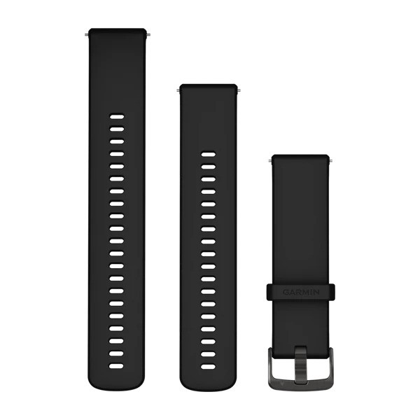 Garmin Quick Release Band 22mm Silicone Black w/ Slate Hardware
