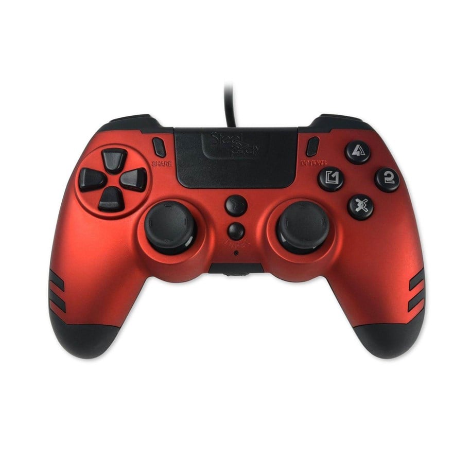 Wired Controller for PS4 Steelplay Metaltech - Ruby Red (Slim packaging)