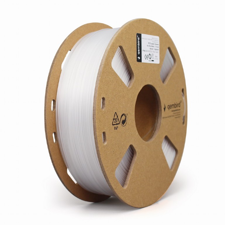 Filament for 3D Printer PETG 1.75mm Gembird White