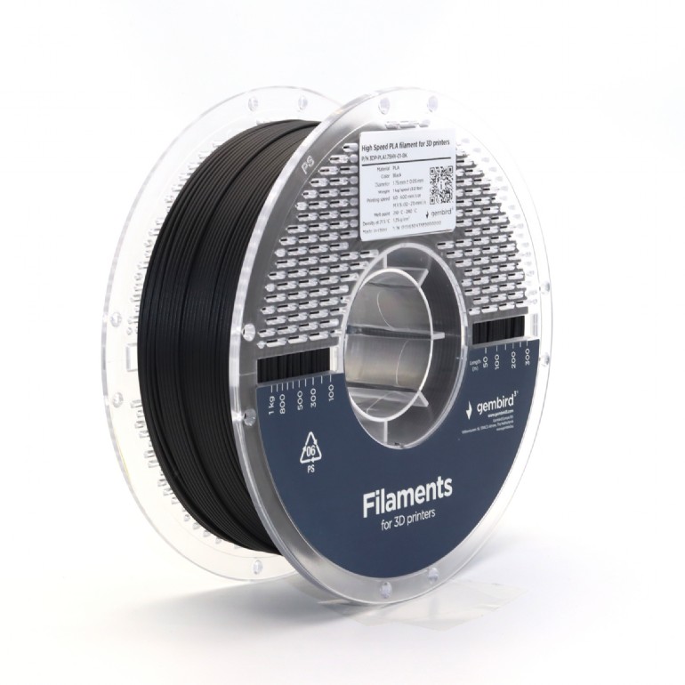Filament for 3D Printer PLA High Speed 1.75mm Gembird Black