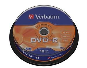 DVD-R 4.7GB 16x Verbatim 10pcs Spindle Matt Silver