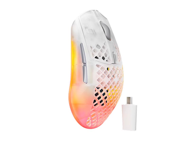 Mouse SteelSeries Aerox 3 Gen 2 Wireless/Bluetooth Gaming Optical RGB, AquaBarrier IP54, Ghost