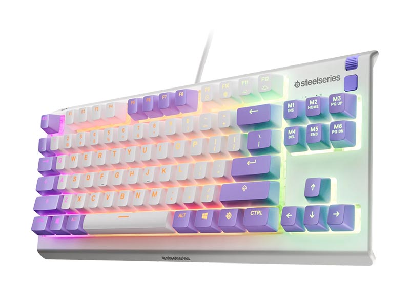 Keyboard SteelSeries Apex 3 TKL Amethyst Gaming IP32 Resistant, Whisper-quiet switches, 8-Zone RGB