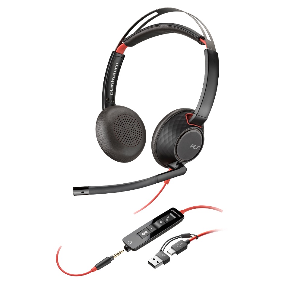 Headset HP Poly Blackwire 5220 Stereo On-Ear, USB-C+3,5mm, Black