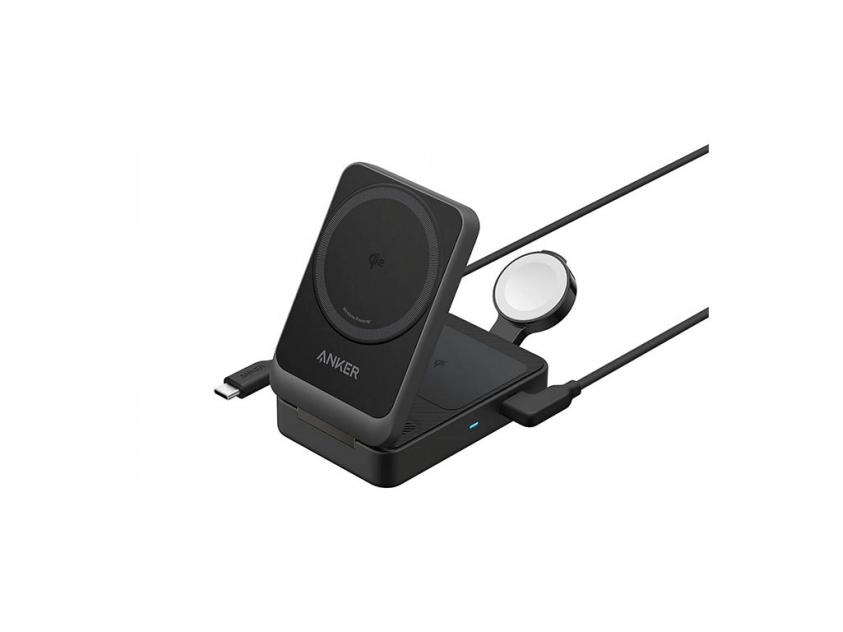 Charging Station Anker MagGo 3in1 Qi2 15W Black w/Charger and Cable