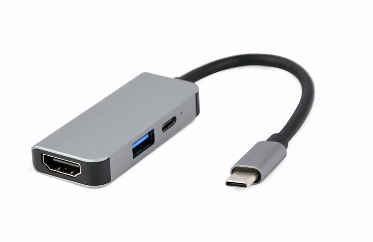 Gembird Multiport Adapter COMBO3 USB Type-C to USB 3.1/HDMI 4K/PD 87W