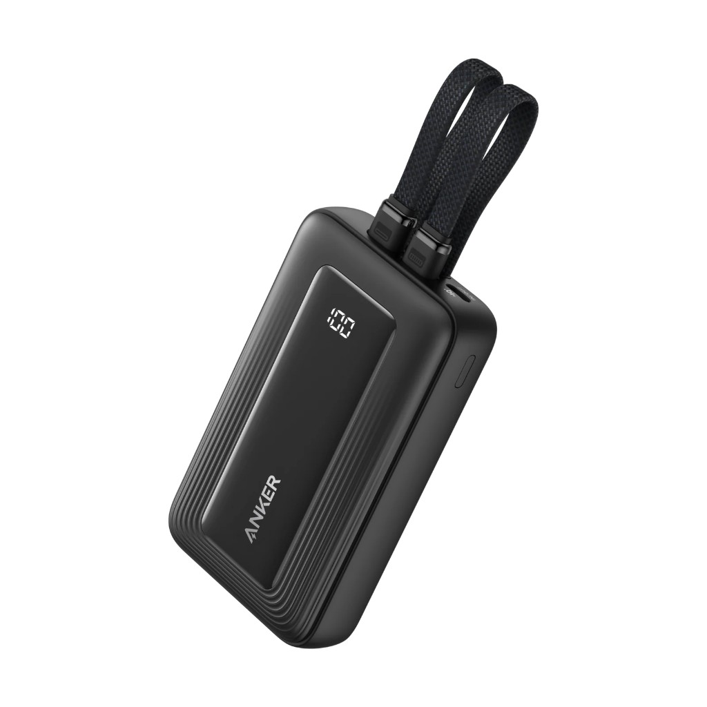 Power Bank Anker Zolo 10K, 35W, (Built-In Dual USB-C Cable) Black