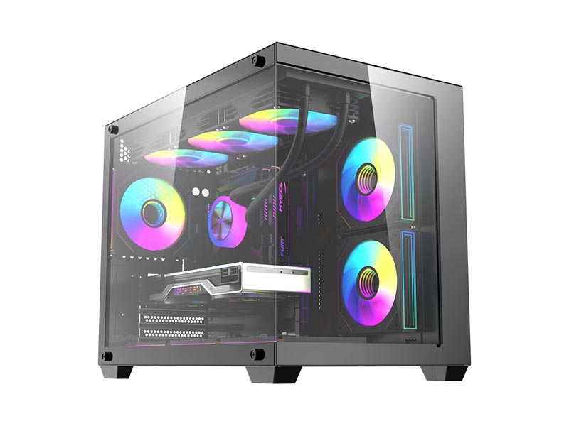 ATX Micro Tower Case DarkFlash B275 PRO Black w/USB 3.0, USB 2.0, 6x 120mm LED Fans