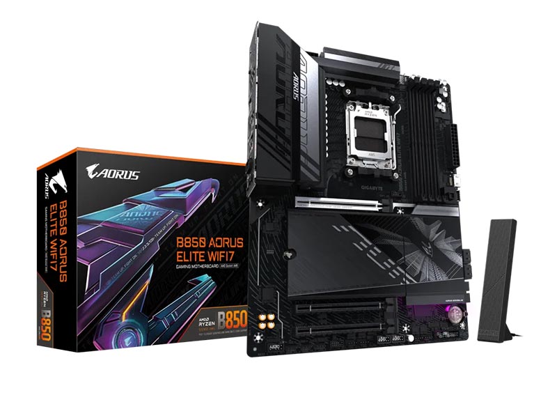 MB Gigabyte B850 AORUS ELITE WIFI7 DDR5 AM5 8200MHz OC/3xM.2/BT5.3/2.5Gb/Type-C/PCIe 5.0/DP