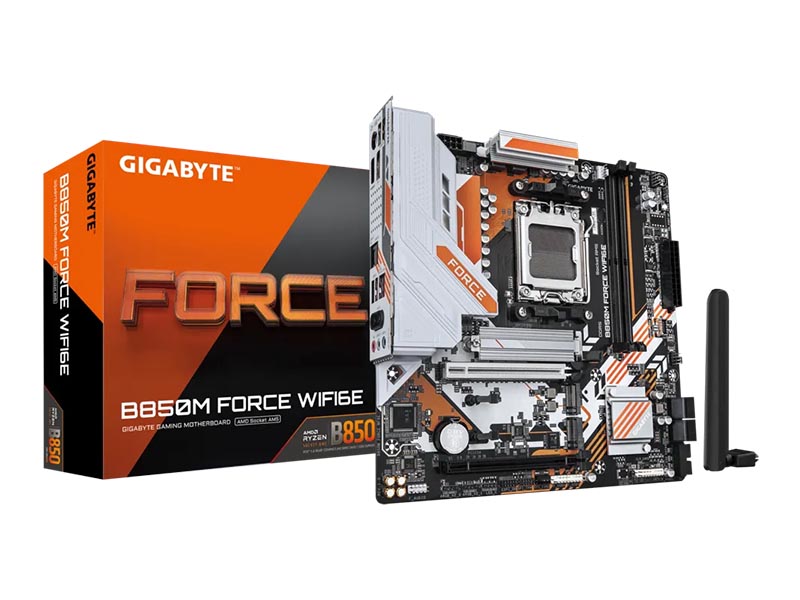 MB Gigabyte B850M FORCE WIFI6E DDR5 AM5 X3D 9600MHz OC/3xM.2/2.5Gbit LAN/USB3.2/PCIe 5.0/HDMI/DP