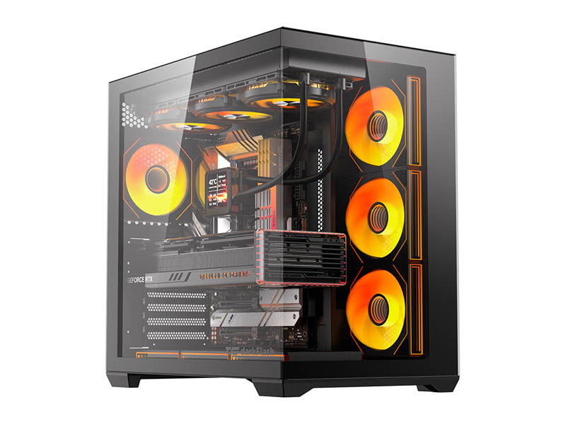 ATX Midi Tower Case DarkFlash C280 Black w/USB 3.0, USB 2.0, 7x 120mm LED Fans