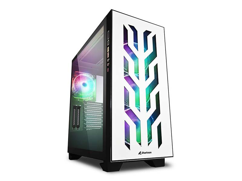 ATX / E-ATX Midi Tower Case Sharkoon ELITE SHARK CA300T RGB White w/2xUSB 3.0, 4x120mm RGB Fans
