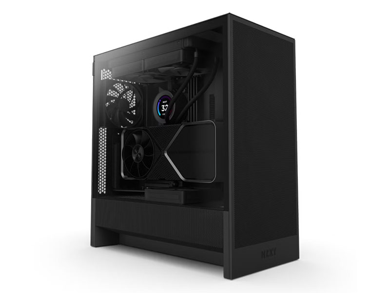 ATX Mid Tower Case NZXT H5 Flow Black (2024) w/USB 3.2, Type-C, 2x 120mm (F120Q)