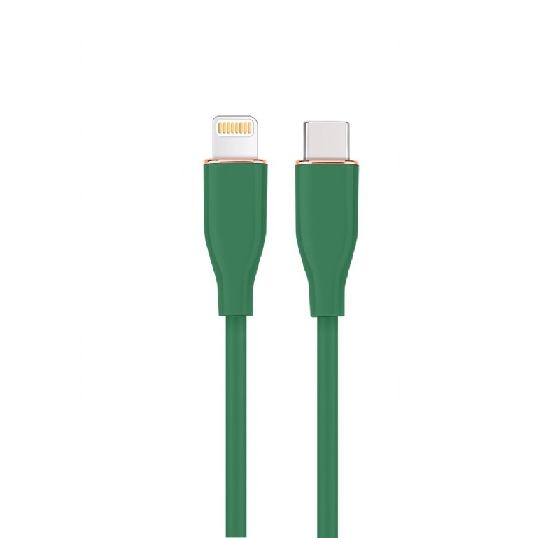 Cable USB 2.0 Type C to Lightning 1.5m Gembird Silicon Midnight Green
