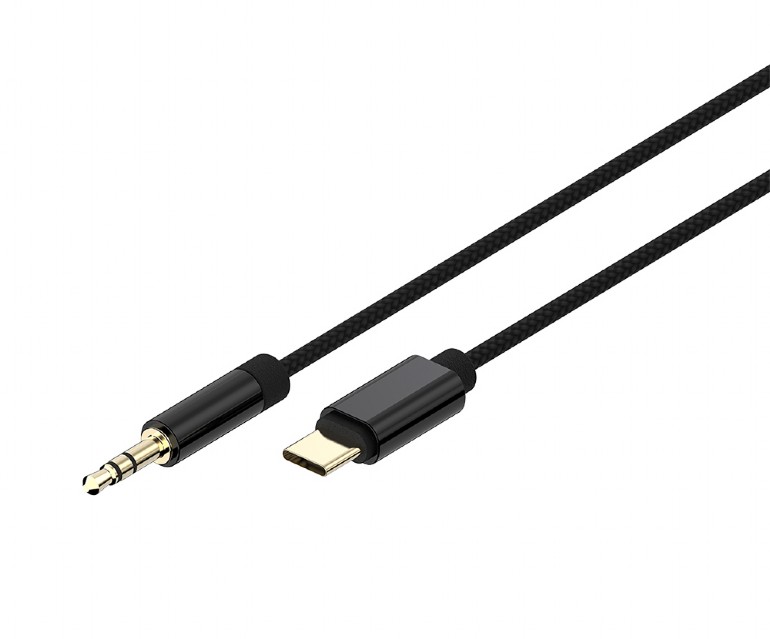 Cable USB type-C to stereo 3.5 mm AUX cable 1.5 m black