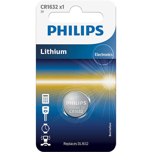 Batteries Philips CR1632 3V 1pack Lithium