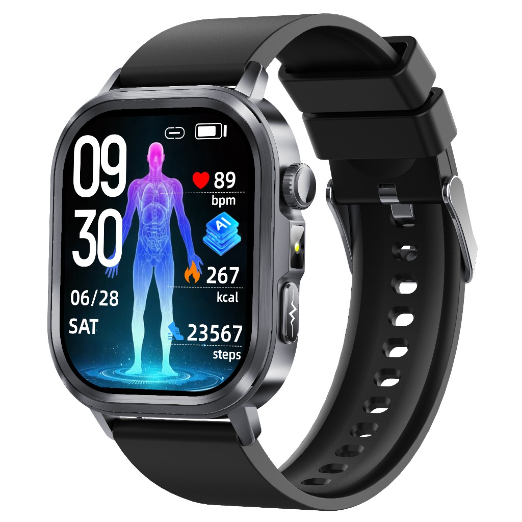 North Edge Healthcare Watch ET573 Amoled Black with Screen Health Monitoring, Bluetooth Call