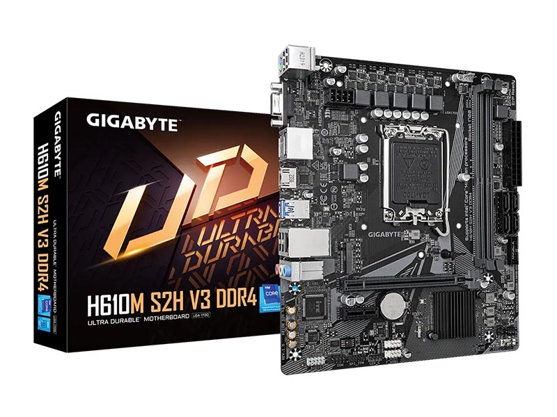 MB Gigabyte H610M S2H V3 DDR4 LGA1700 3200MHz SATA3 M.2 USB3.2 GBit LAN PCIe 4.0 HDMI/VGA/2xDP