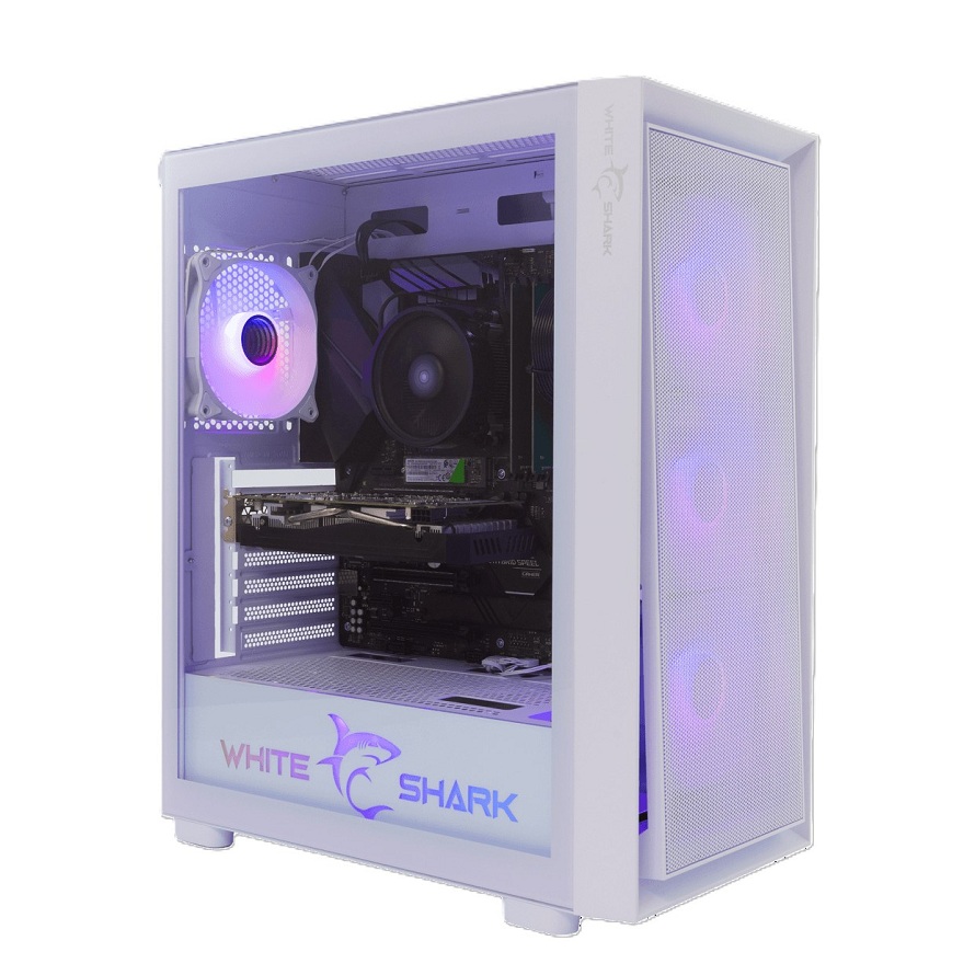 ATX Micro Tower Case White Shark Warhead GCC-2401 ARGB White