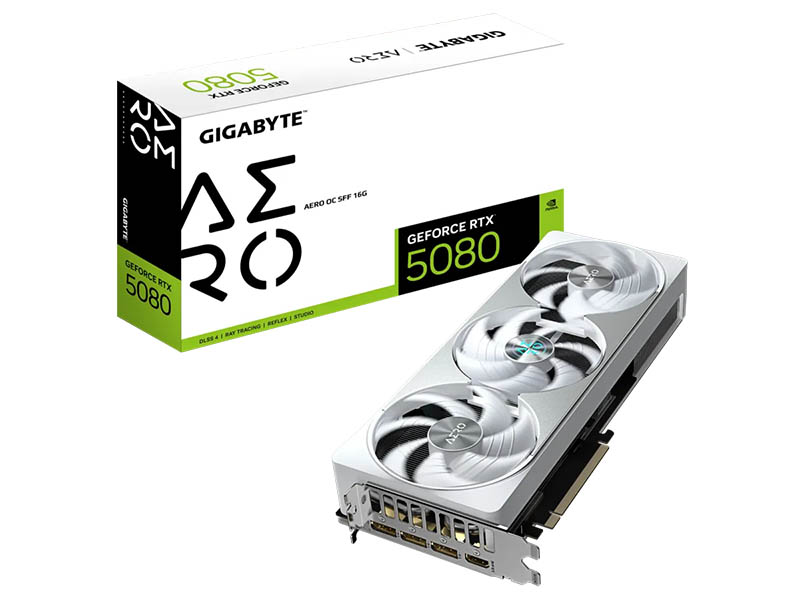 Gigabyte GeForce RTX 5080 AERO OC SFF 16GB GDDR7 HDMI/3xDP/DX12U/PCIe 5.0/WINDFORCE 3X