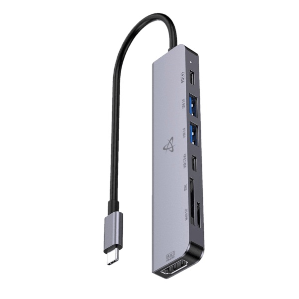Docking Station SBOX 7in1 Type C HDMI, USB-C/1xUSB 3.0/1xUSB 2.0/Card Reader