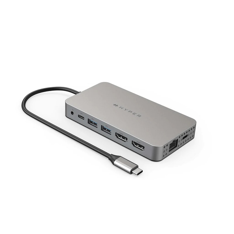 USB-C HUB Hyper 10in1 2XHDMI/2XUSB/2XUSB-C/CardReader/Ethernet/Audio Jack