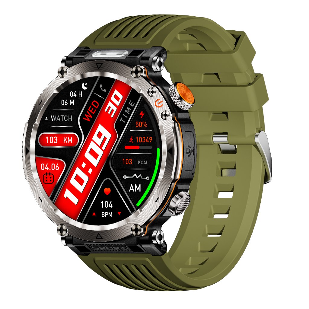 North Edge Healthcare Watch HT30 IPS Green with Screen Health Monitoring, Bluetooth Call