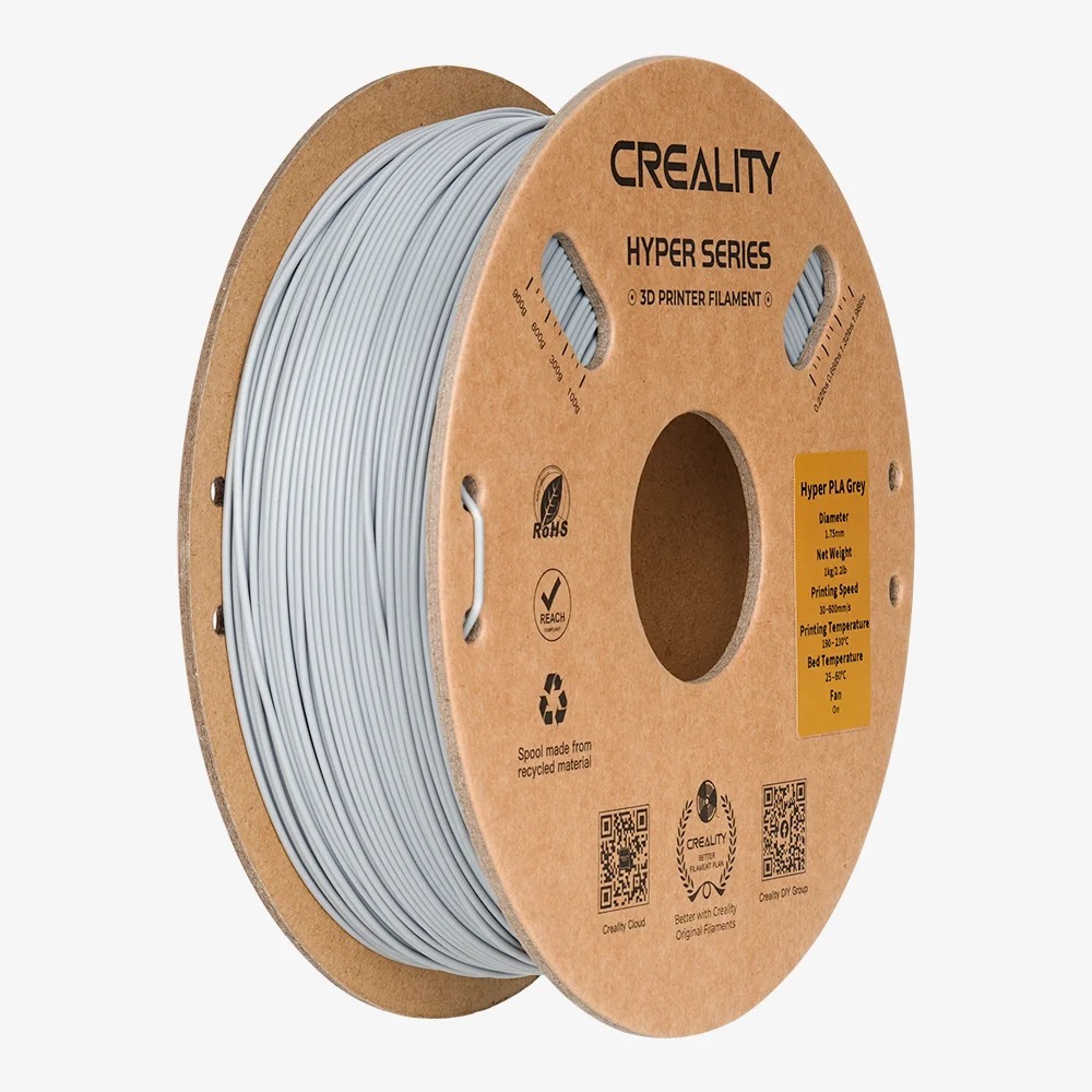 Creality Filament for 3D Printer Hyper PLA 1.75mm Grey 1Kg