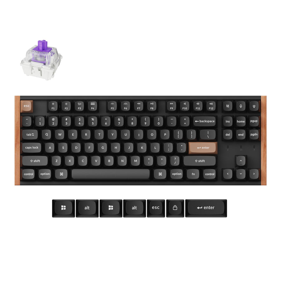 Keyboard Keychron K8 HE 80% Special Edition Wireless Magnetic Switch Gateron Nebula - Black Wood