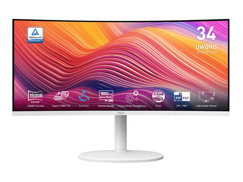 Monitor 34" MSI Modern MD342CQPW 120Hz, 3440x1440 UWQHD, 2xHDMI,DP,Type-C,98W PD,USB,Curved,21:9,HAS
