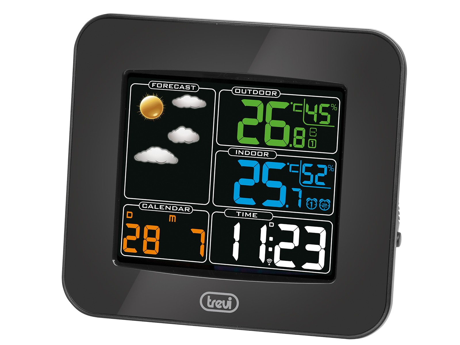 Digital Weather Station Trevi ME 3165 RC External Sensor/Radio/Color LCD Indoor/Outdoor Gray