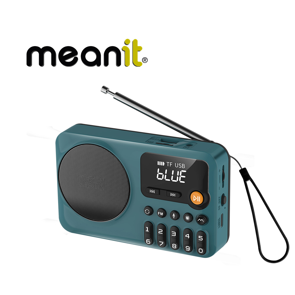 Portable Radio MeanIT B6 w/Bluetooth, USB, SD, MP3, Rechargeable Battery Green