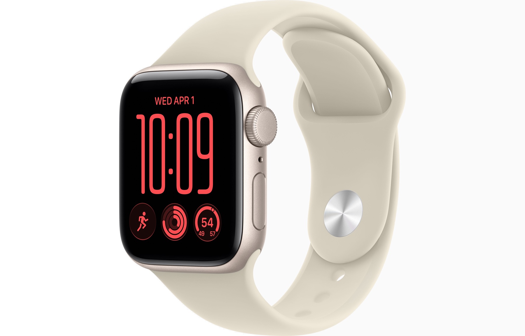 Apple Watch SE3 v2 GPS 40mm Starlight Aluminium Case with Sand Sport Band S/M