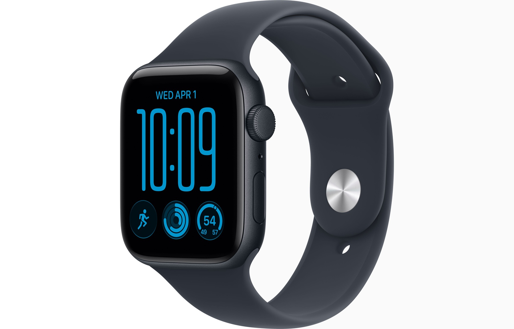 Apple Watch SE3 v2 GPS 44mm Midnight Aluminium Case with Navy Blue Sport Band M/L