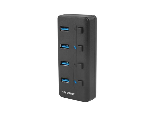 USB HUB 3.0 4-Port Natec Mantis 2 Black w/Adapter