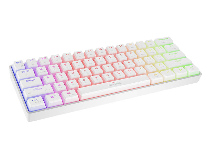 Keyboard Genesis Gaming Thor 660 G2 Wireless Mechanical 60% RGB White Gateron Red Switches