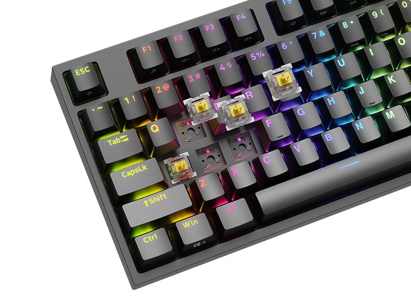 Keyboard Genesis Gaming Thor 404 TKL Hot Swap Mechanical Gateron Yellow Pro Switch Black