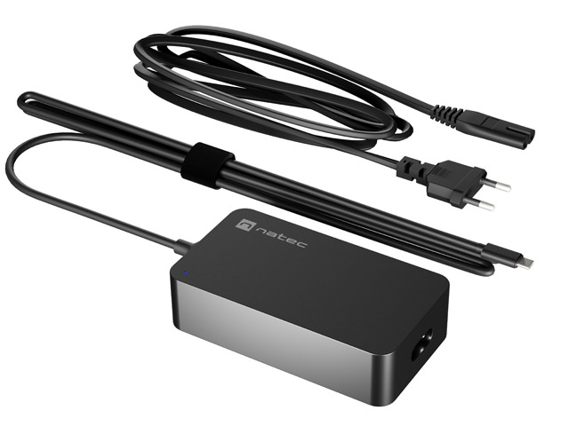 USB Universal Power Charger Natec Grayling Gan Type-C 45W Black