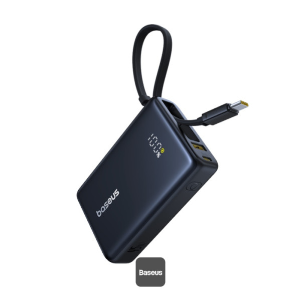 Power Bank Baseus 10K, 45W (Built-In USB-C Cable, USB-C, USB-A QC 3.0 port) Cosmic Black