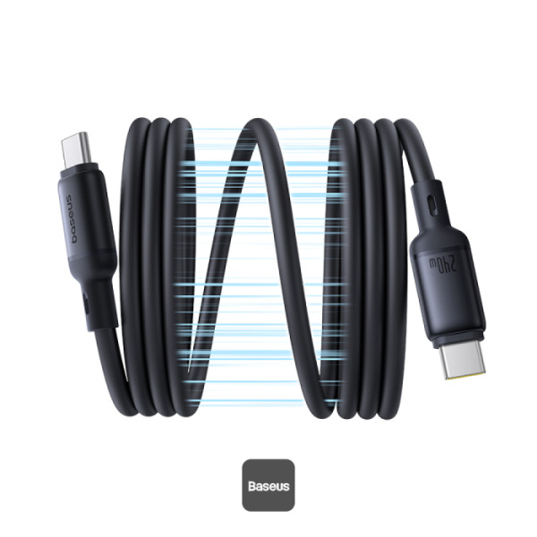 Cable USB 2.0 Type-C to Type-C 1m Baseus PicoGo Magnetic 240W Silicone Black