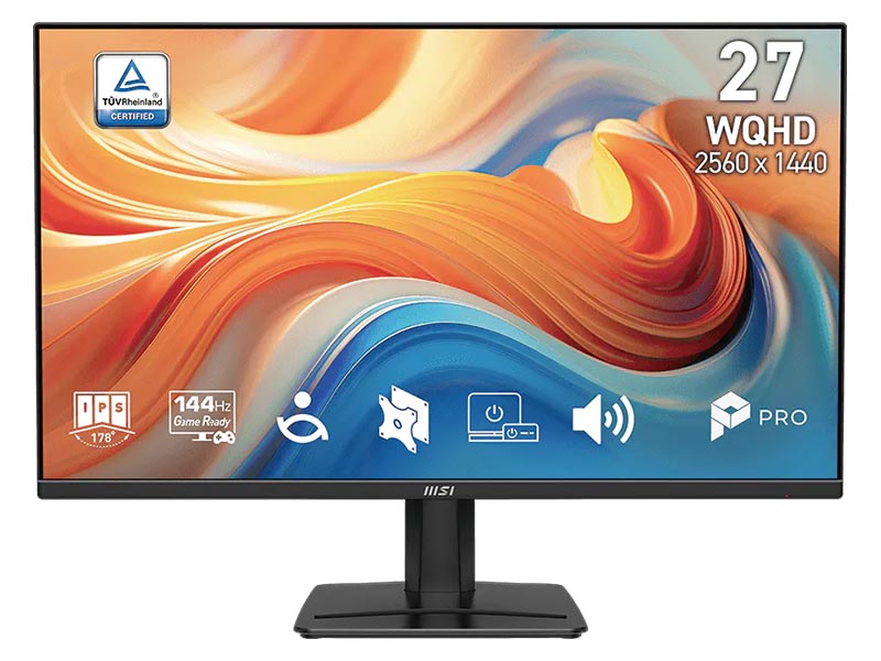 Monitor 27" MSI PRO MP275Q E14 IPS, 144Hz, Gaming, 1ms, 2560 x 1440 WQHD, HDMIx2, DP, Speakers, VESA