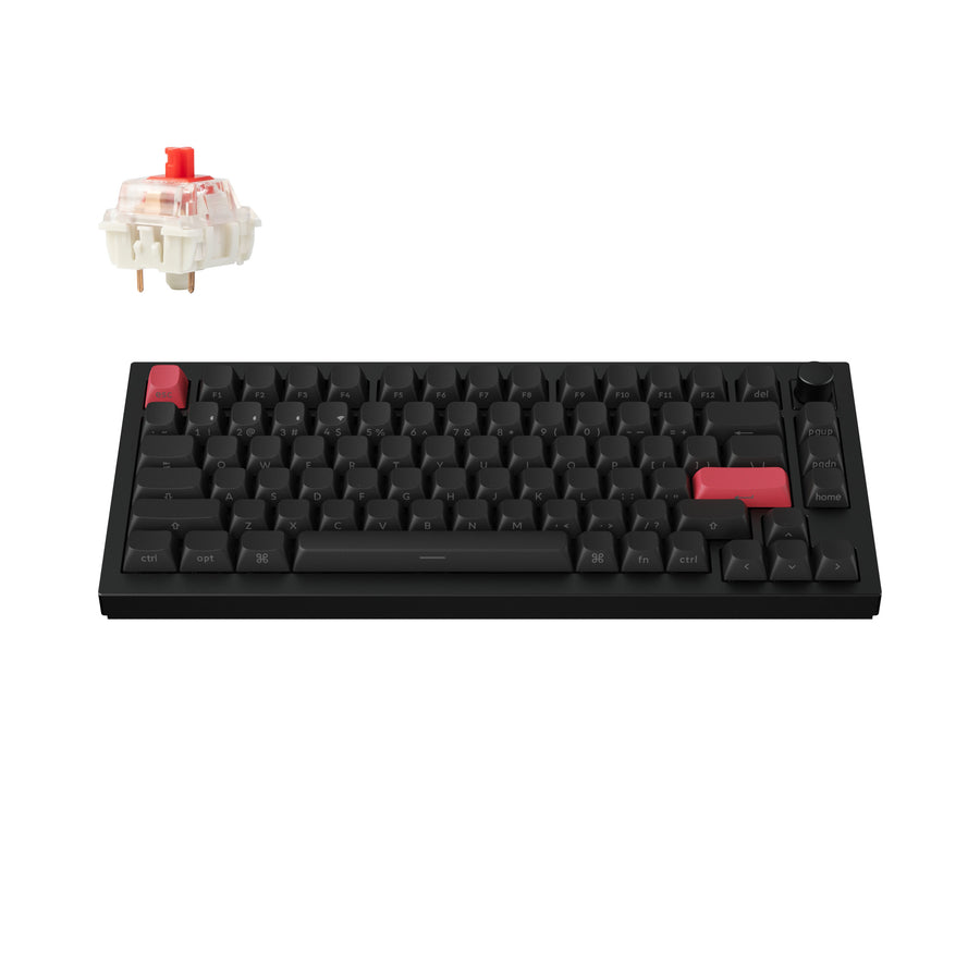 Keyboard Keychron Q1 Max 75% Wireless Swappable RGB Gateron Jupiter Red - Black