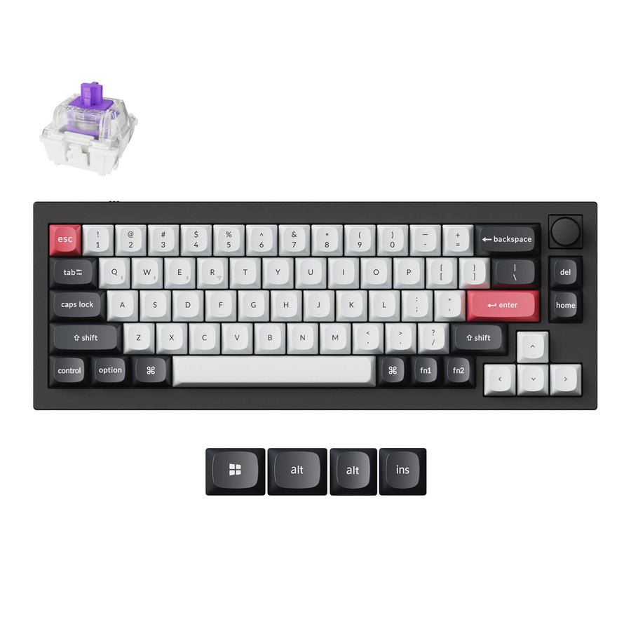 Keyboard Keychron Q2 HE 65% QMK Wireless Swappable Gateron 2.0 Double-Rail Switch - Black