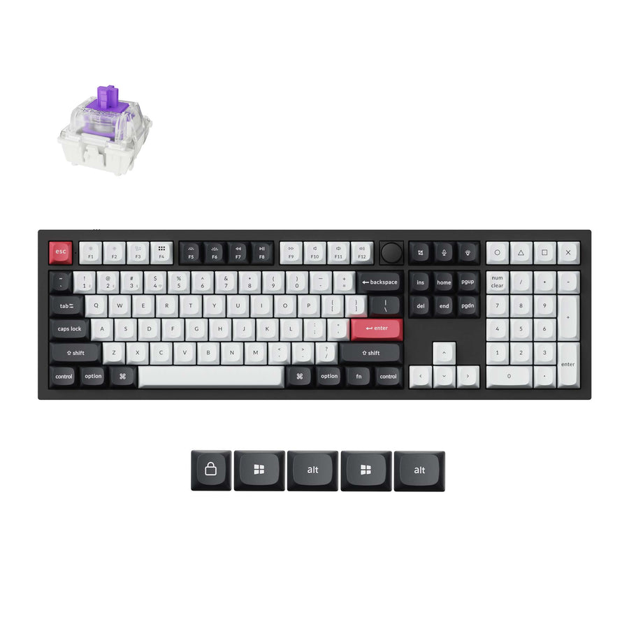 Keyboard Keychron Q6 HE Wireless Full-Size Swappable RGB Gateron 2.0 Double Rail Sw - Black