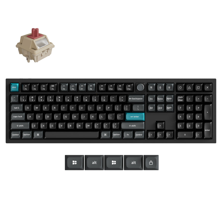 Keyboard Keychron Q6 Ultra 8K Wireless Full-Size Swappable RGB Silk Pom Red Switch - Black
